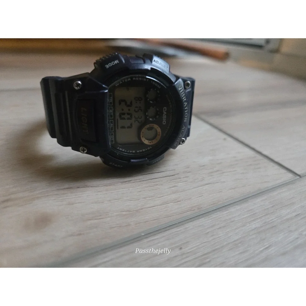 Casio Watch Mens vtg Alarm Digital Tactical Y2K Sport Utility Watch Purple‎